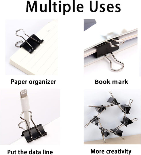 Extra Large 2.4 Inch Binder Clips (24 Pack), Upgrade Giant Paper Clips for Office and Home Supplies, Black