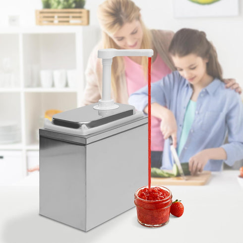 XZMHXDXH 2L Commercial Pump,2.11QT Sauce Dispenser Pump,Stainless Steel Condiment Single Head Sauce Pump Dispenser