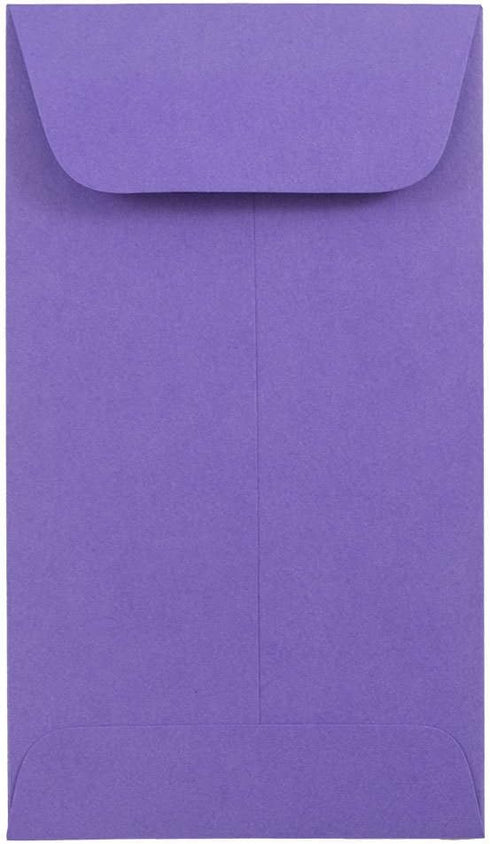 JAM PAPER #5.5 Coin Colored Business Envelopes, Violet Purple Recycled, 50/Pack