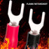 Insulated Fork Spade Wire Connector, 200Pcs AWG22-16 U Type Electrical Crimp Terminals (100 Pcs Red +100 Pcs Black)