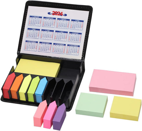 Sticky Notes Tabs for Page Markers, 2000 Pieces Arrow Index Page Flags with PU Box for Annotating Books