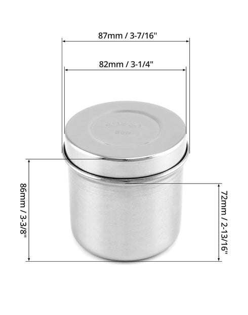 QWORK Stainless Steel Ointment Jar with Lid, 4 Pack Medical Container Jars 10 oz for Liquid, Cotton Ball, Gauze, Swab