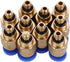 Eowpower 10 Pcs PC4-M5 Pneumatic Air Straight Quick Fitting 4mm thread M5 One touch hose Connector by Eowpower
