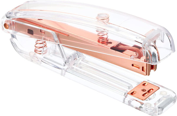 PATIKIL Acrylic Stapler, Portable Stylish Manual Desktop Stapler for Classroom, Home, Office Desk, Rose Gold