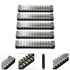 Summer-Home 5Pcs 15A 600V Terminal Barrier Strip - 12 Position Covered Dual Row Screw Connector Block