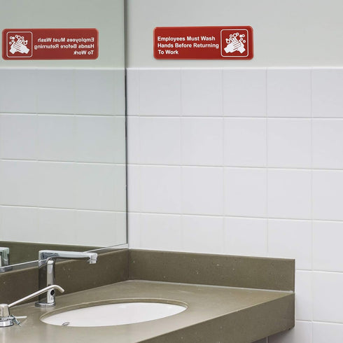 Excello Global Products Employees Must Wash Hands Before Returning to Work Sign - Pack of 3