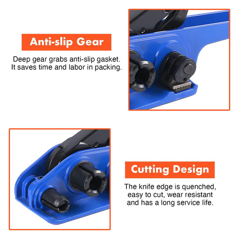 Heavy Duty Poly Strapping Tensioner & Cutter Manual Banding Tools for 1/2" -3/4" Width Polyester Polyproplyn Strap