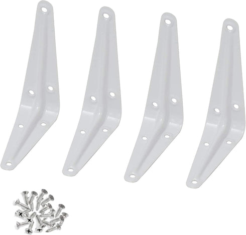 Wideskall Metal 5" x 6" inch Wall Corner Angle Shelving Shelf Brackets, White,