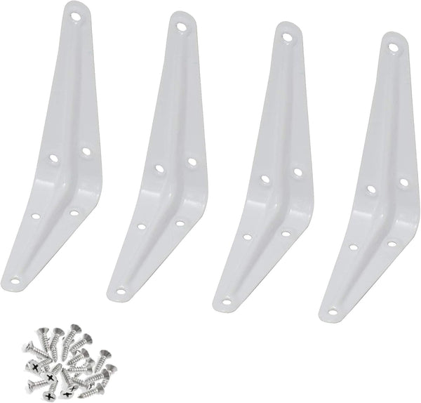 Wideskall Metal 5" x 6" inch Wall Corner Angle Shelving Shelf Brackets, White,