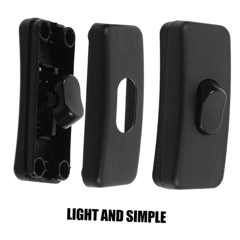 10pcs 2A 125-250V Inline Electrical Lamp Switch Rocker Button Control Black Power On/Off Replacement for Floor Lamps