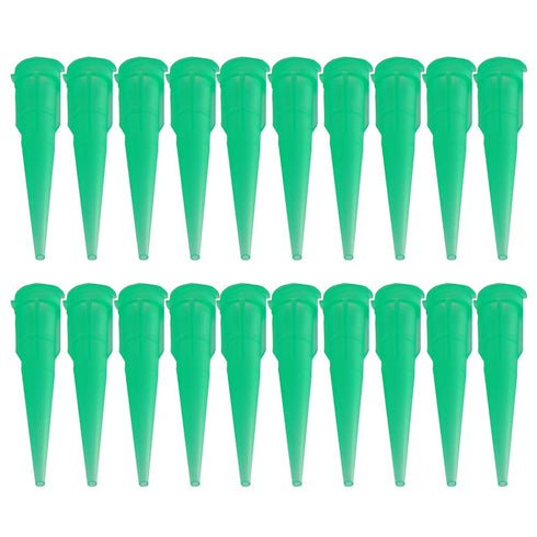 Industrial Blunt Plastic Tapered Tip Dispensing Fill Needle 18Ga Green, 100PCS