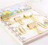 Gold Paper Clips and Binder Clips Set, Assorted Sized Metal Binders with Push Pins for Desk Accessories