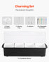 4 VEVOR Chilled Condiment Server, Compartment Ice Cooled Condiment Serving Container, Chilled Garnish Tray Bar Caddy