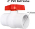 2 Pack 2" PVC Ball Valve, Shut Off Valve Slip for Water Pipe, Swimming Pool, Plumbing & Irrigation System, Shut-Off Ball Valve Socket with Easy Turn T-Handle Schedule SCH 40 (Red)