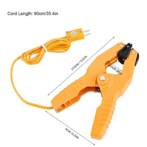 Temperature Clamp, HT 05 Thermocouple Sensor Pipe Clamp, K Type Temperature Range Test Probes Sensors 1~3/8"