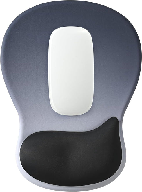 EooCoo Ergonomic Mouse Pad with Gel Wrist Rest Support Middle Concave Design, Relieve Wrist Pain Mousepad, Non-Slip