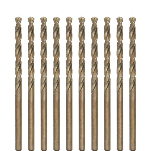 M35 Cobalt Drill Bit Set, 3.5mm, 10 Pieces for Hard Metals, Exceptional Heat Resistance, Industrial-Grade Design