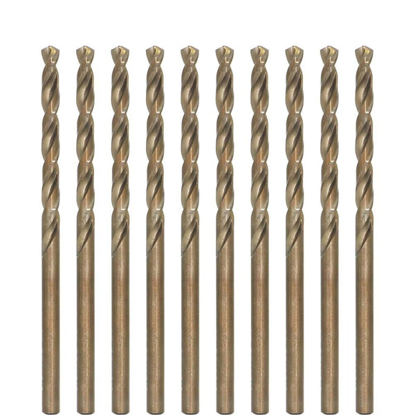 M35 Cobalt Drill Bit Set, 3.5mm, 10 Pieces for Hard Metals, Exceptional Heat Resistance, Industrial-Grade Design