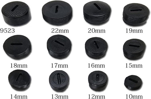 20 Pcs Black Male Thread 16mm OD Diameter Carbon Brush Holder Caps Replacement Parts for Power Tools (16mm)