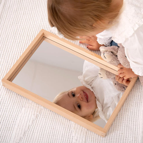 TickiT Small Wooden Mirror Tray