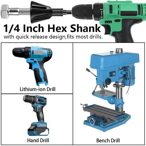 1/4" Hex Shank Deburring External Chamfer Tool, Tungsten Carbide Blade for Repairing Damaged Bolts