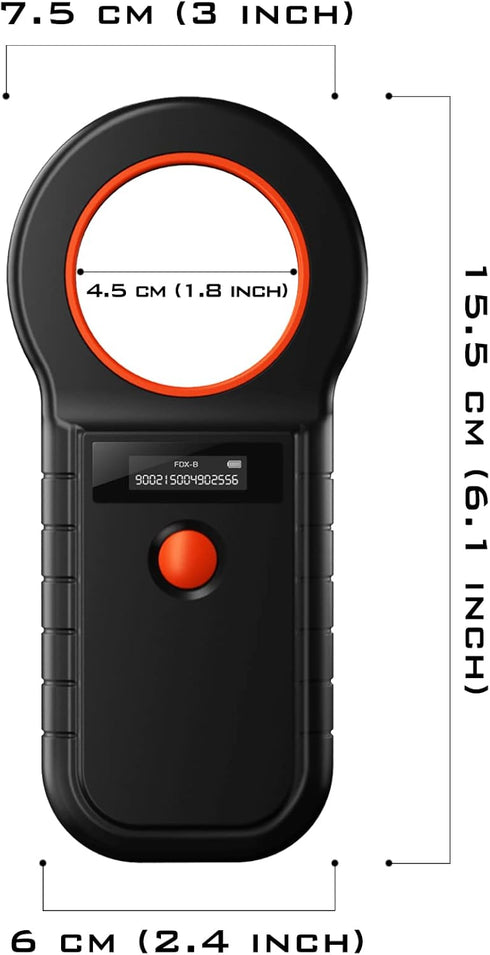 ISO11784/85/FDX-B/EMID 128 Smoostart Microchip Scanner, Records Data Storage Upload to PC Microchip Scanner Reader