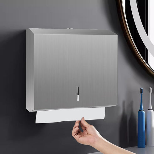 Commercial 250 Fold/300 Stardrix Paper Towel Dispenser Wall Mount, Brushed Stainless Steel Paper Towel Holder