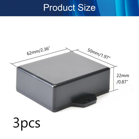 Fielect 3Pcs Project Box, ABS Plastic Junction Box, Dustproof, Universal Electrical Project Case Enclosure with Ear,