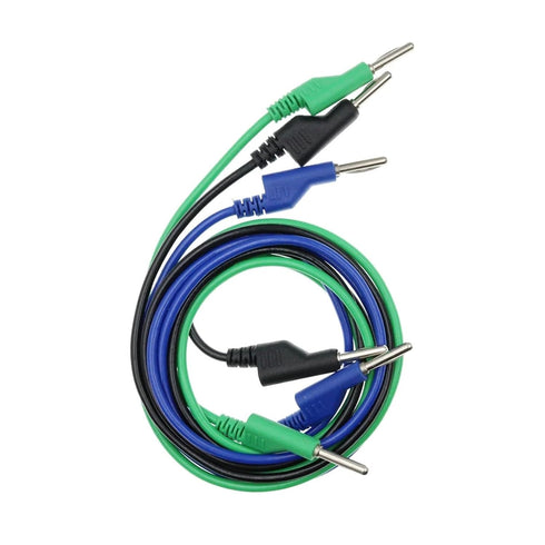 Qingdinu 5PCS 4MM 1M(Blue) Double Ended Stackable Banana Plug Male Jack High Voltage Silicone Wire Multimeter Test