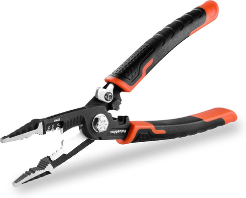 ValueMax 6-in-1 Wire Stripper: 8.5" Multifunctional Professional Crimping Tool for Electric Cable