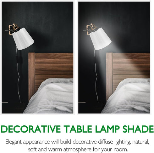 E27 Bulb 5.51X4.92X3.54In Hemobllo Stylish Cloth Lampshade Clip-on Lamp Cover for Lightweight Bedroom Table Floor Lamp