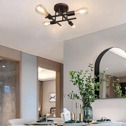 Modern Ceiling Light Fixture, Sputnik Chandelier, Mid Century Vintage Industrial Pendant Lighting for Living Room
