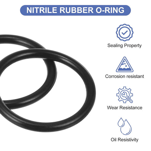 MECCANIXITY Nitrile Rubber O Ring 0.24" OD, 0.16" ID, Pack of 100 Sealing Gasket Washer for Plumbing
