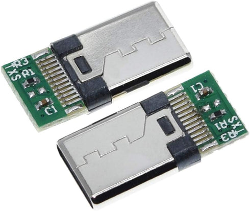10PCS USB 3.1 Type C Connector 24 Pins Male Plug Socket Receptacle Adapter to Solder Wire & Cable 24P PCB Board Support Module