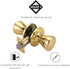 Design House 782730 Tulip Passage Hall and Closet Door Knob, Polished Brass
