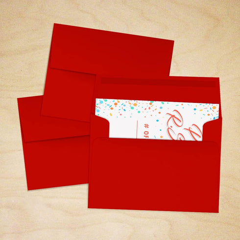 LUXPaper A2 Invitation Envelopes, 4 3/8" x 5 3/4", Holiday Red, 60lb Text, 50 Qty