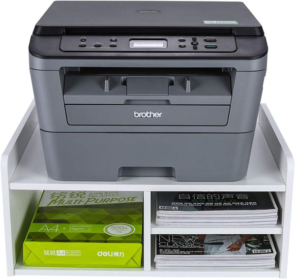 PAG Desktop Printer Stand with Storage, Paper Storage Holder Rack for Desk, Wooden Organization for Home/Office