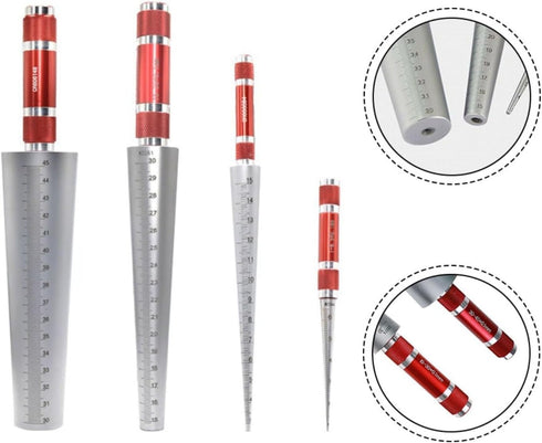 Noteflora 1Pcs 1-6.5mm 30-45mm 0.1mm Scale(1-6.5mm) Stainless Aperture Ruler Taper Gauge, Conical Feeler Gauge Taper