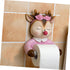 Cabilock Wall-Mounted Cartoon Toilet Paper Holder, Lovely Deer Roll Paper Shelf, Decorative Bathroom Tissue Storage