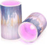 BOESI 3'' 4''/5'' Set 2 Abstract Oil Painting in Blue Flameless Candles Color Changing LED Candles with Remote Control