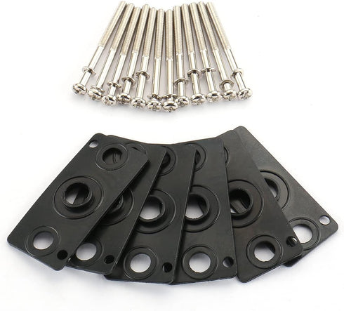 Baomain Pneumatic Replacement Parts 6 Gaskets with 12 Screws Work for 4V210-08 Solenoid Valve Black