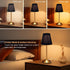 HPUFKOT 3-Color LED Metal Table Lamp -Fabric Shade Desk Lamp, LED Desk Lamp for Bedroom Nightstand,Patio Table