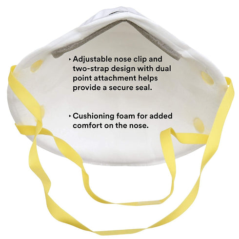 3M 8210 N95, Pack 20 Particulate Respirator, of Disposable Respirator, NIOSH APPROVED, Two-Strap Cup Style Design