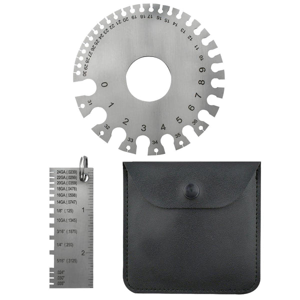 2 Pack Wire Metal Sheet Thickness Gauge, Stainless Steel Welding Inspection Tool for Measurement