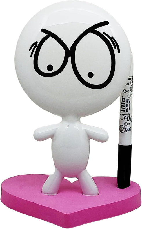 Dry Erase Board - TITTO in Love, Ceramic Doll, Ideal for Home & Office Decor, Gift Idea (Pink)