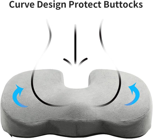 Generic Premium Gel & Memory Foam Seat Cushion, Office Chair Cushion for Back & Sciatica Pain Relief, Car Seat Cushion