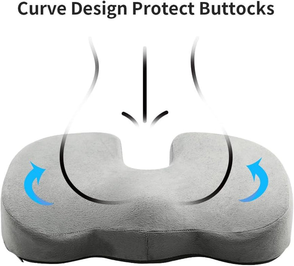 Generic Premium Gel & Memory Foam Seat Cushion, Office Chair Cushion for Back & Sciatica Pain Relief, Car Seat Cushion