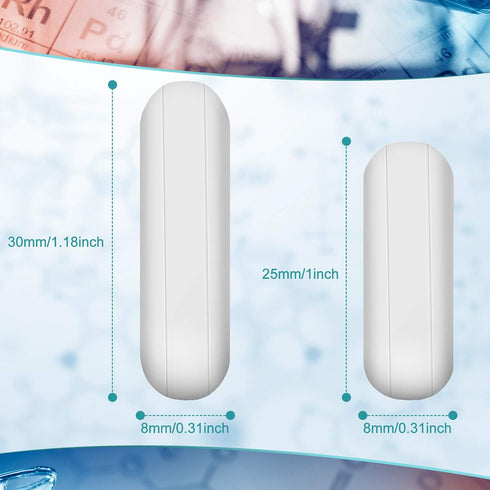 PTFE Magnetic Stirrer Mixer Stir Bar Set, White Color Laboratory Bar, Stir Plate Magnet (25 mm/1 Inch and 30 mm/1.18