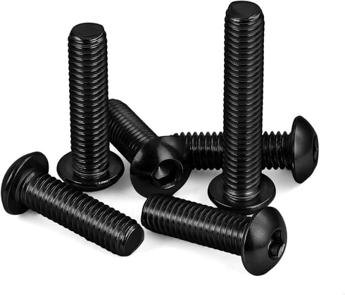 M3-0.5 x 6mm Button Head Socket Cap Screws, 50 PCS, Alloy Steel Grade 10.9, Black Oxide