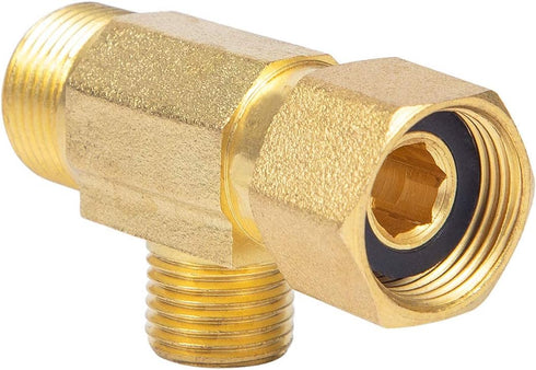 Lead-Free Brass Angle Stop Add-A-Tee Valve, 3/8-Inch Compression Inlet and Outlet, 2 Pack